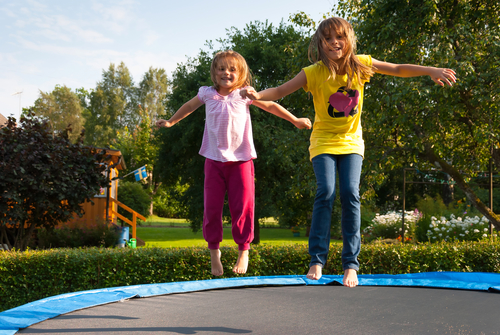 Girls Bouncing